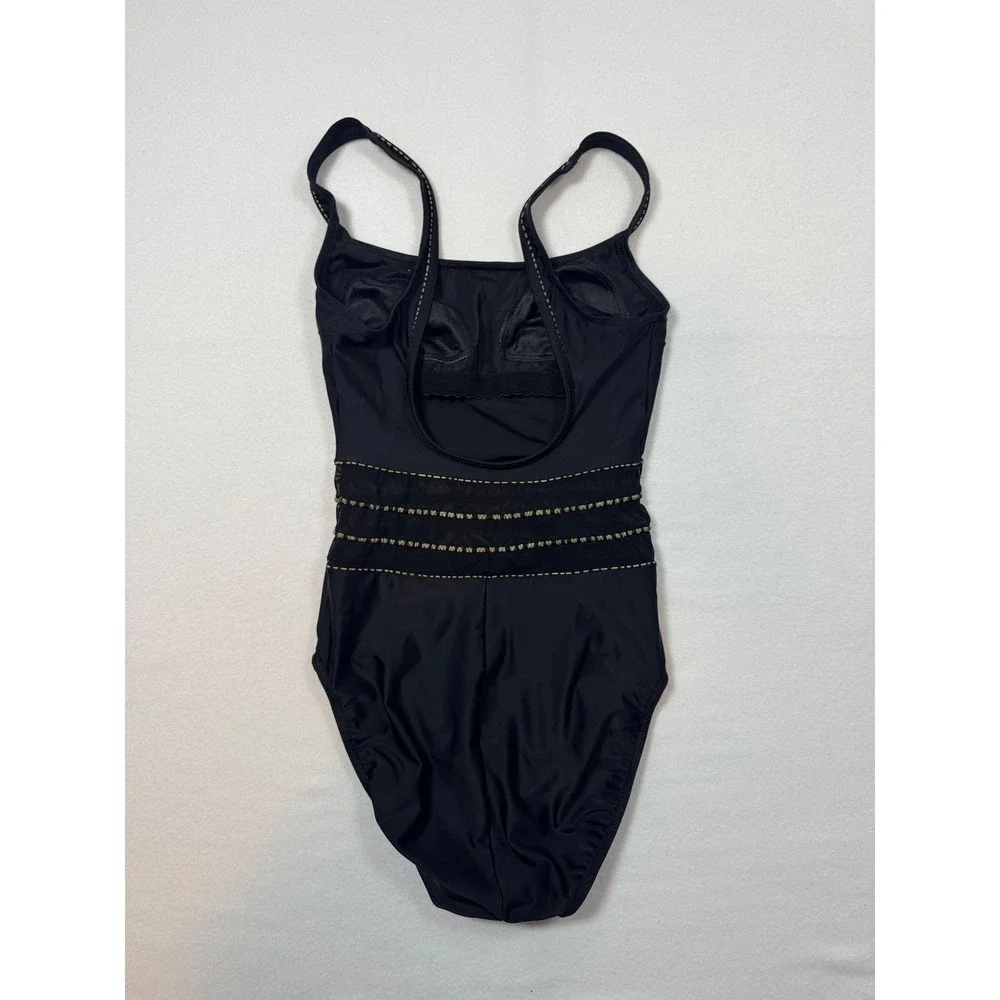 Quiet Luxury Vintage 90s Christina Mesh Insert One Piece Swimsuit‎ Womens 10